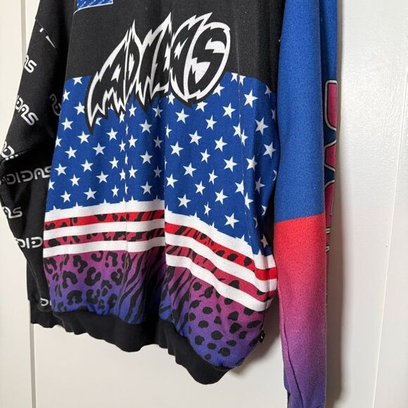 Rare Adidas Sweatshirt Unisex Adult Medium Multicolor Originals Racing Y2K - Picture 3 of 16